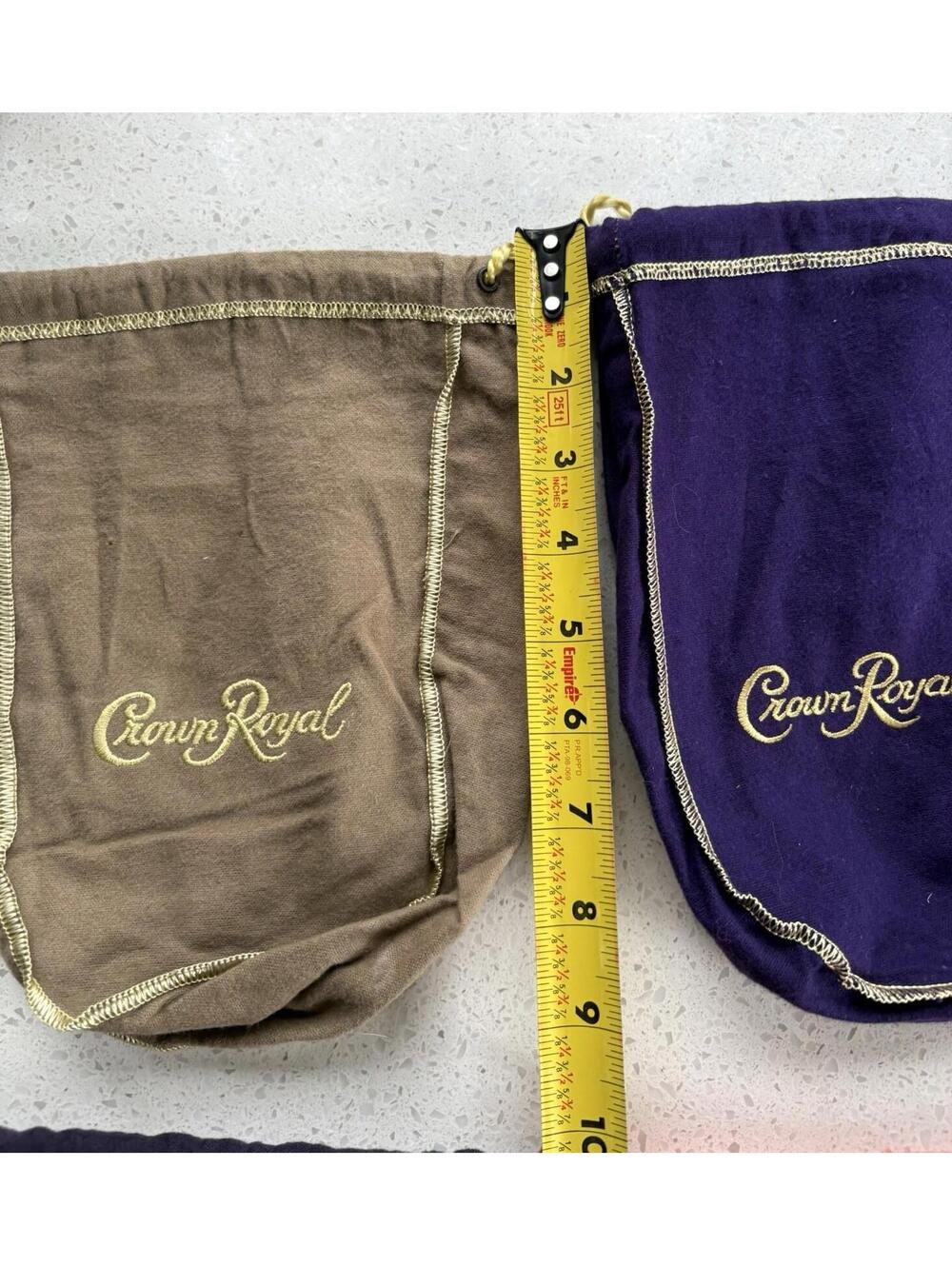 Lot of 6 Crown Royal Bags Variety of Colors Purple Green Vanilla Peach Caramel - Picture 12 of 16